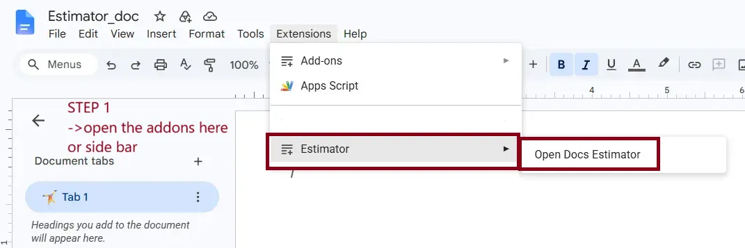 Step 1 screenshot